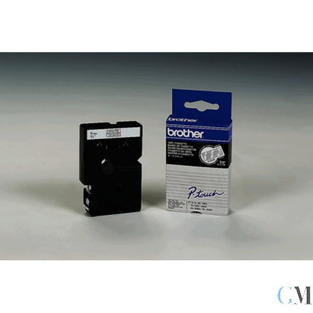 Original Brother TC-195 DirectLabel weiss auf Transparent 9mm x 7,7m