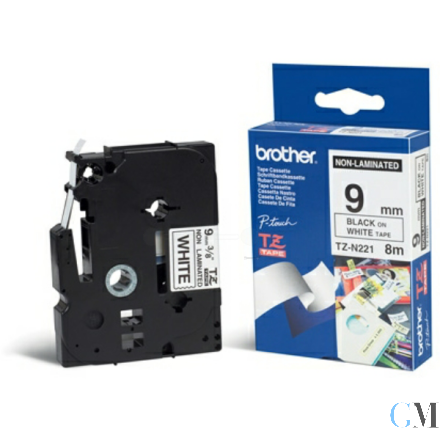 Original Brother TZ-N221 DirectLabel schwarz auf weiss 9mm x 8m