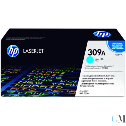 Original HP Q2671A/309A Tonerkartusche cyan, 4.000 Seiten/5%