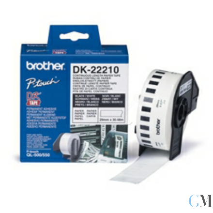 Original Brother DK-22210 DirectLabel Etiketten weiss 29mm x 30,48m