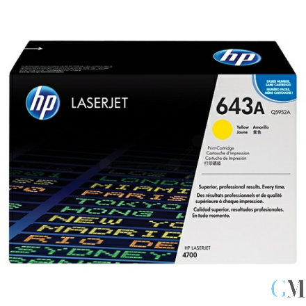 Original HP Q5952A/643A Tonerkartusche gelb, 10.000 Seiten/5%