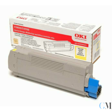 Original OKI 43324421 Toner gelb, 5.000 Seiten/5%
