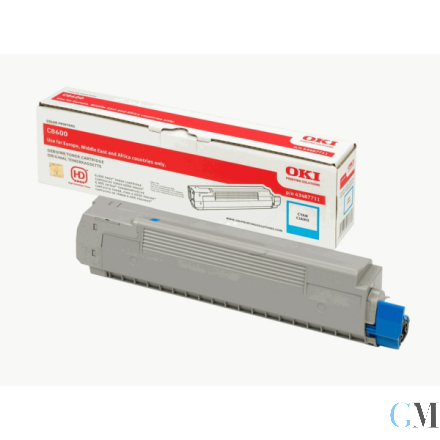 Original OKI 43487711 Toner cyan, 6.000 Seiten ISO/IEC 19752