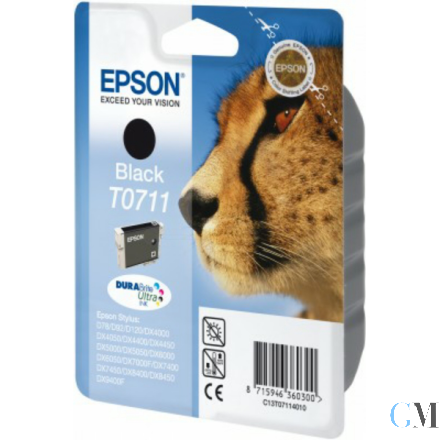 Original Epson C13T07114011/T0711 Tintenpatrone schwarz, 245 Seiten ISO/IEC 24711 7.4ml