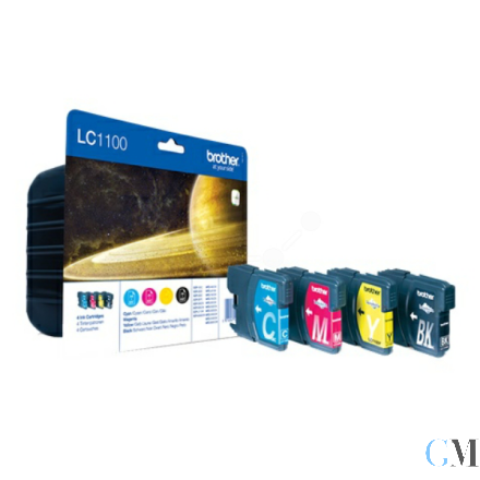 Original Brother LC-1100VALBP Tintenpatrone MultiPack Bk,C,M,Y 450pg + 3x325pg, 9.5ml+3x7.5ml VE=4