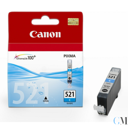 Original Canon 2934B001/CLI-521C Tintenpatrone cyan, 448 Seiten ISO/IEC 24711 205 Fotos 9ml