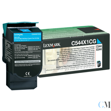 Original Lexmark C544X1CG Toner cyan extra High-Capacity return program, 4.000 Seiten ISO/IEC 19798