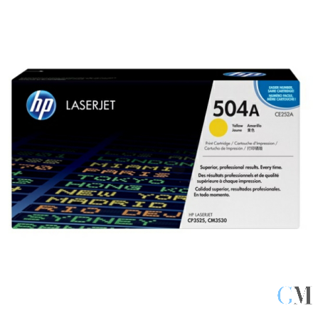 Original HP CE252A/504A Tonerkartusche gelb, 7.000 Seiten ISO/IEC 19798