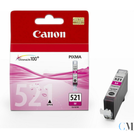 Original Canon 2935B001/CLI-521M Tintenpatrone magenta, 445 Seiten ISO/IEC 24711 205 Fotos 9ml