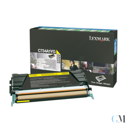 Original Lexmark C734A1YG Toner-Kit gelb return program, 6.000 Seiten ISO/IEC 19752