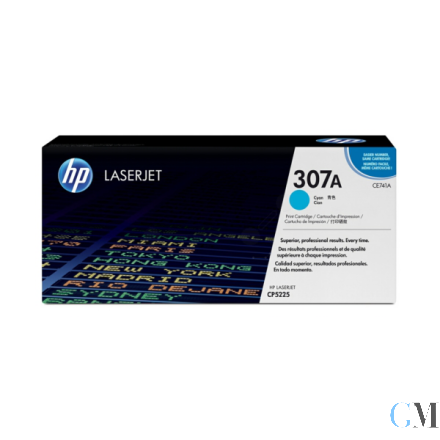 Original HP CE741A/307A Tonerkartusche cyan, 7.300 Seiten ISO/IEC 19798