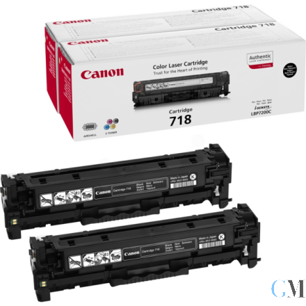 Original Canon 2662B005/718BKVP Tonerkartusche schwarz Doppelpack, 2x3.400 Seiten ISO/IEC 19798 VE=2
