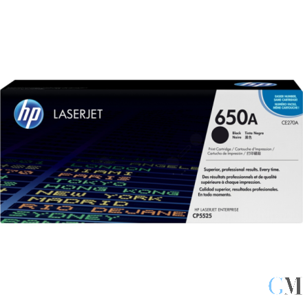 Original HP CE270A/650A Tonerkartusche schwarz, 13.500 Seiten ISO/IEC 19798