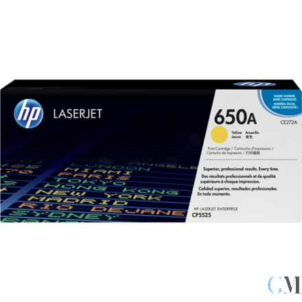 Original HP CE272A/650A Tonerkartusche gelb, 15.000 Seiten ISO/IEC 19798