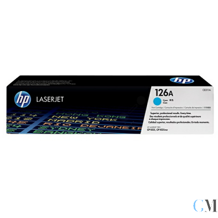 Original HP CE311A/126A Toner cyan, 1.000 Seiten ISO/IEC 19798