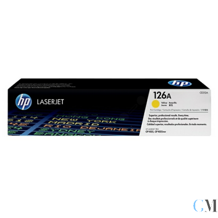 Original HP CE312A/126A Toner gelb, 1.000 Seiten ISO/IEC 19798
