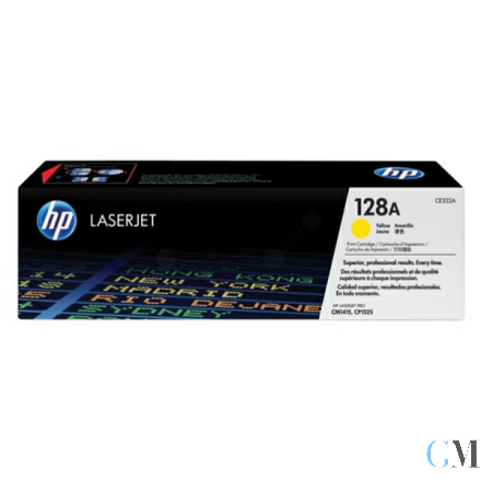 Original HP CE322A/128A Toner gelb, 1.300 Seiten ISO/IEC 19798