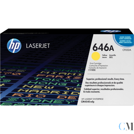 Original HP CF032A/646A Tonerkartusche gelb, 12.500 Seiten/5%