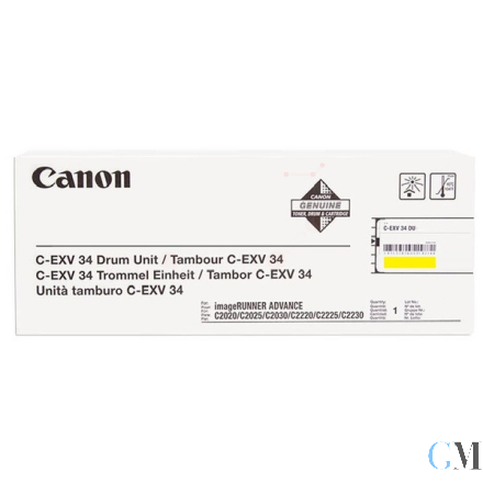 Original Canon 3789B003/C-EXV34 Drum Kit gelb, 36.000 Seiten