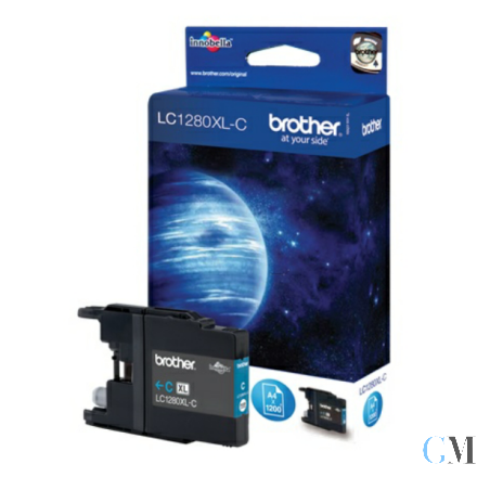 Original Brother LC-1280XLC Tintenpatrone cyan High-Capacity, 1.200 Seiten ISO/IEC 24711