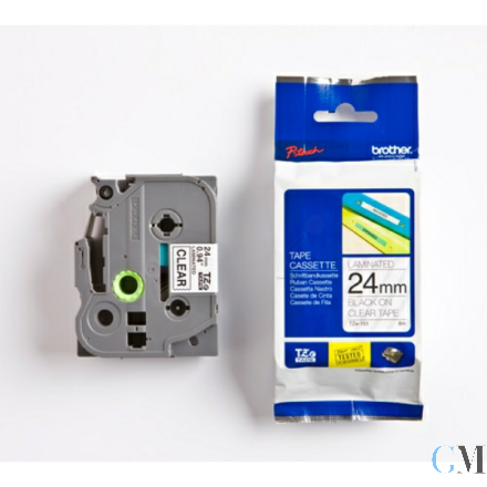 Original Brother TZE-151 DirectLabel schwarz auf Transparent Laminat 24mm x 8m