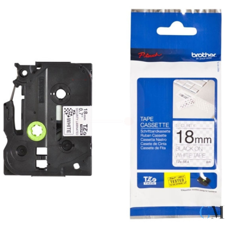 Original Brother TZE-SE4 DirectLabel schwarz auf weiss Laminat 18mm x 8m