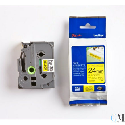 Original Brother TZE-S651 DirectLabel schwarz auf gelb extra stark Laminat 24mm x 8m