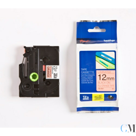 Original Brother TZE-B31 DirectLabel schwarz auf orange Laminat 12mm x 5m