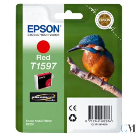 Original Epson C13T15974010/T1597 Tintenpatrone rot 17ml