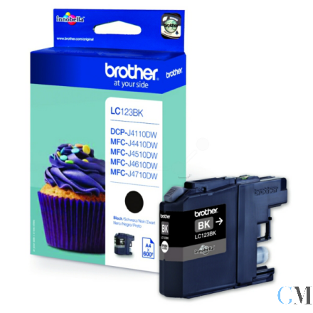 Original Brother LC-123BK Tintenpatrone schwarz, 600 Seiten ISO/IEC 24711 11ml