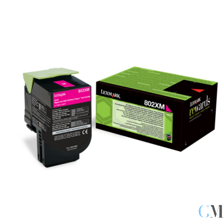 Original Lexmark 80C2XM0/802XM Toner-Kit magenta extra High-Capacity return program, 4.000 Seiten ISO/IEC 19798