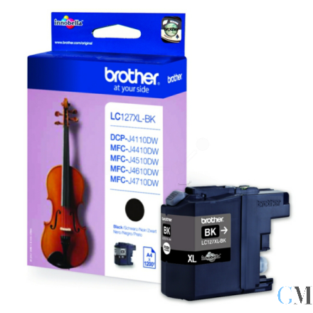 Original Brother LC-127XLBK Tintenpatrone schwarz, 1.200 Seiten ISO/IEC 24711 9ml