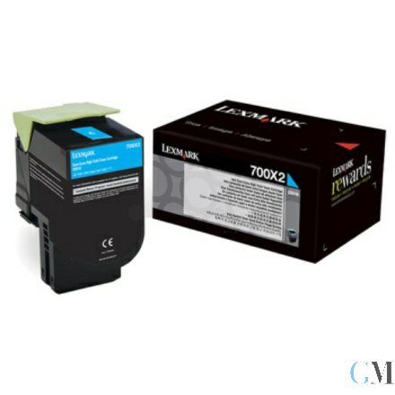 Original Lexmark 70C0X20/700X2 Toner-Kit cyan, 4.000 Seiten ISO/IEC 19798