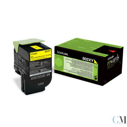 Original Lexmark 80C2XY0/802XY Toner-Kit gelb extra High-Capacity return program, 4.000 Seiten ISO/IEC 19798