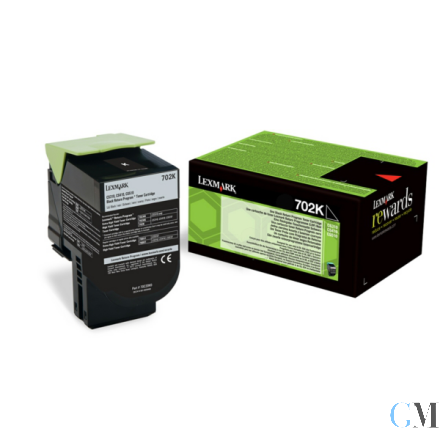 Original Lexmark 70C20K0/702K Toner-Kit schwarz return program, 1.000 Seiten ISO/IEC 19798