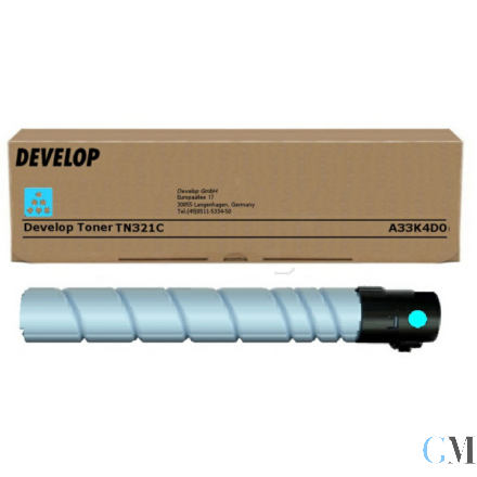 Original Develop A33K4D0/TN-321C Toner cyan, 25.000 Seiten/5%
