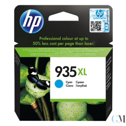 Original HP C2P24AE/935XL Tintenpatrone cyan High-Capacity, 825 Seiten ISO/IEC 24711 9.5ml