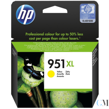 Original HP CN048AE/951XL Tintenpatrone gelb High-Capacity, 1.500 Seiten ISO/IEC 24711 17ml