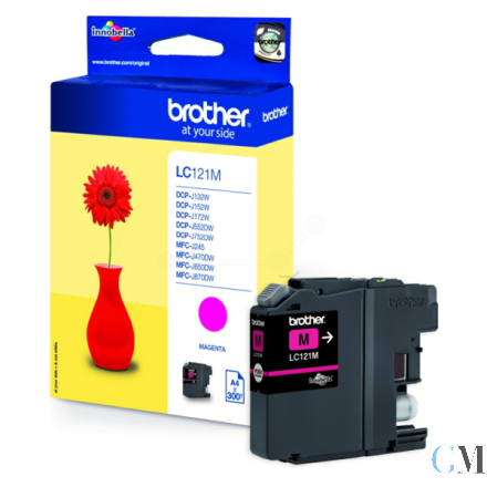 Original Brother LC-121M Tintenpatrone magenta, 300 Seiten ISO/IEC 24711 3.9ml