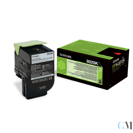Original Lexmark 80C2SK0/802SK Toner-Kit schwarz return program, 2.500 Seiten ISO/IEC 19798
