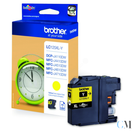 Original Brother LC-125XLY Tintenpatrone gelb, 1.200 Seiten ISO/IEC 24711 10ml