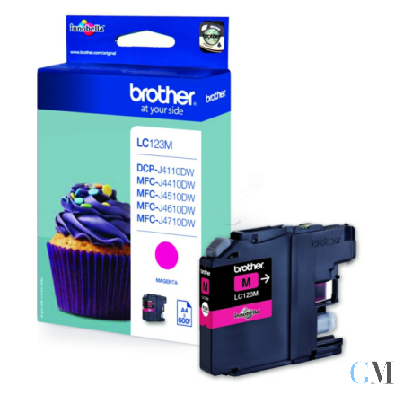 Original Brother LC-123M Tintenpatrone magenta, 600 Seiten ISO/IEC 24711 5,9ml