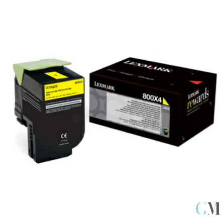 Original Lexmark 80C0X40/800X4 Toner-Kit gelb extra High-Capacity, 4.000 Seiten ISO/IEC 19798