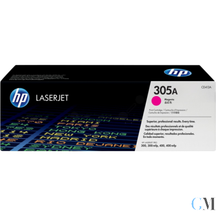 Original HP CE413A/305A Tonerkartusche magenta, 2.600 Seiten ISO/IEC 19798