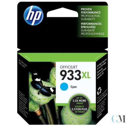 Original HP CN054AE/933XL Tintenpatrone cyan High-Capacity, 825 Seiten ISO/IEC 24711 8.5ml