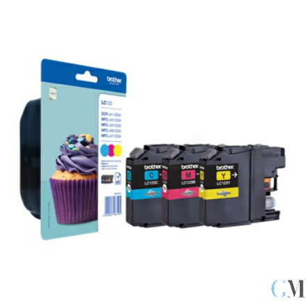 Original Brother LC-123RBWBP Tintenpatrone MultiPack C,M,Y, 3x600 Seiten ISO/IEC 24711 VE=3