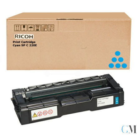 Original Ricoh 407544 Toner cyan, 1.600 Seiten ISO/IEC 19798