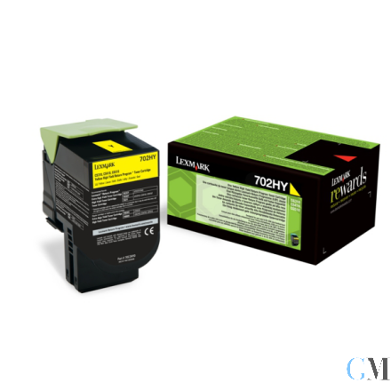 Original Lexmark 70C2HY0/702HY Toner-Kit gelb return program, 3.000 Seiten ISO/IEC 19798
