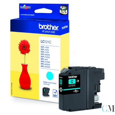 Original Brother LC-121C Tintenpatrone cyan, 300 Seiten ISO/IEC 24711 3.9ml
