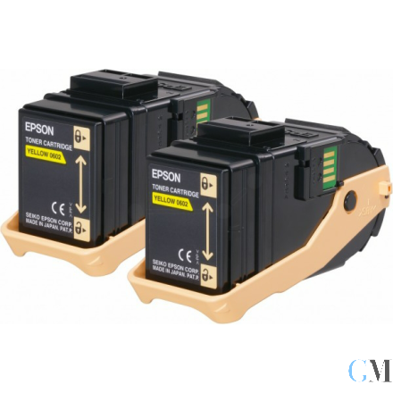 Original Epson C13S050606/0602 Tonerkartusche gelb, 2x7.500 Seiten VE=2